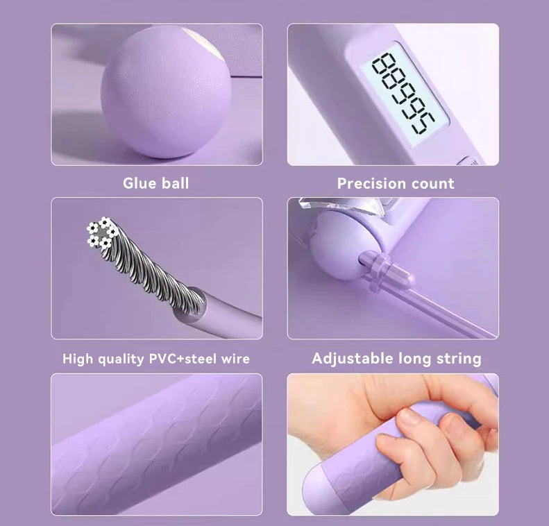 Counting Jump Rope ball Anti-Skid Handle Cordless Weighted Jump Rope for Home Use Portable Weight Loss for Indoor Outdoor