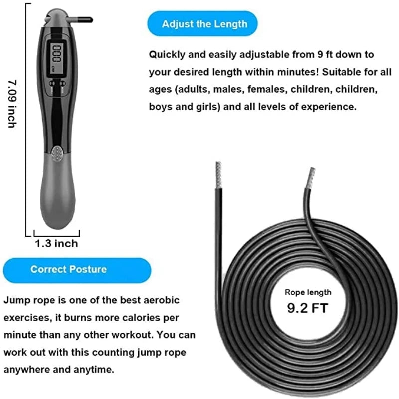 MIJIA 1PC Digital Wireless Calorie Counter Skip Rope Sport Weights Exercise Fitness Body Building Cordless Digital Jump Rope