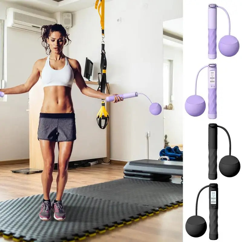 Ropeless Jump Rope Anti-slip Cordless Skipping Rope Counting Smart Weight System Indoor Fitness Equipment Adjustable Digital