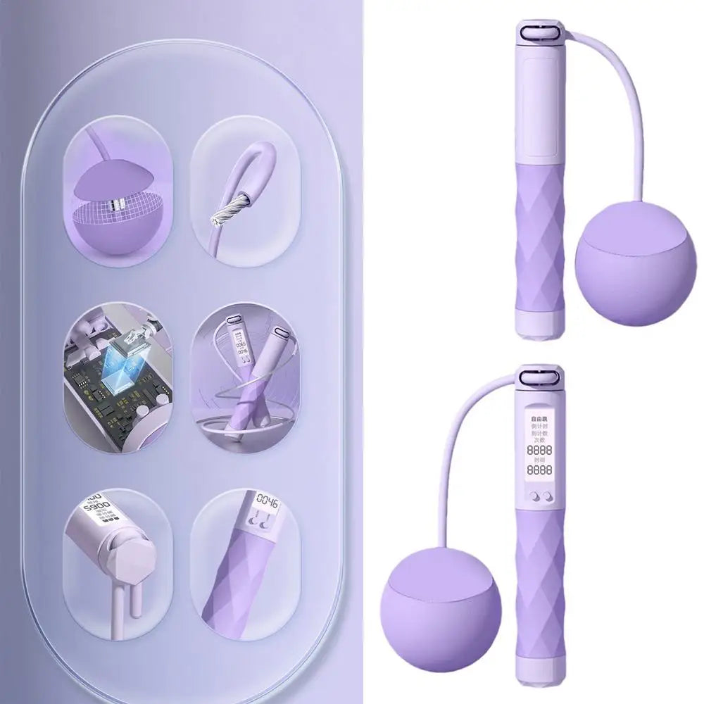 Ropeless Jump Rope Anti-slip Cordless Skipping Rope Counting Smart Weight System Indoor Fitness Equipment Adjustable Digital