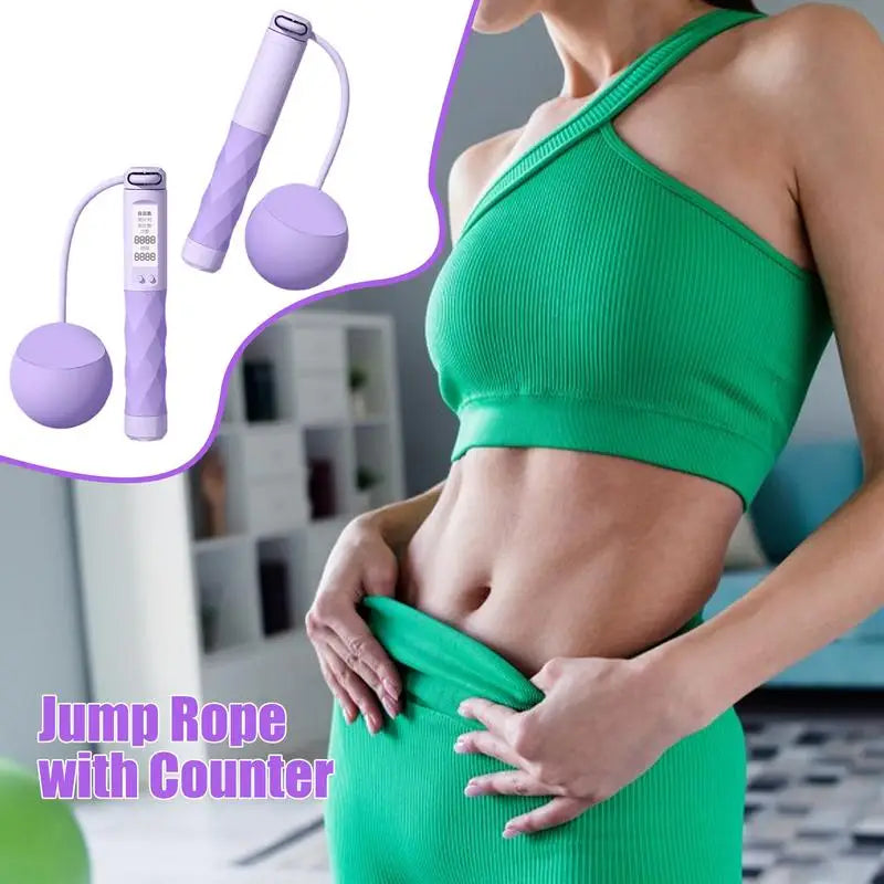 Ropeless Jump Rope Anti-slip Cordless Skipping Rope Counting Smart Weight System Indoor Fitness Equipment Adjustable Digital